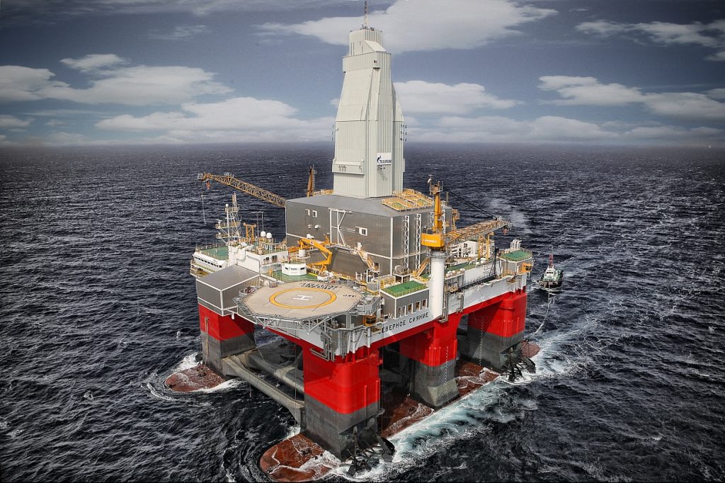 Semi submersible Floating Oil rig